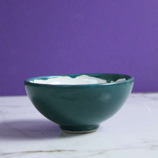 Small Teal Rounded Bowl