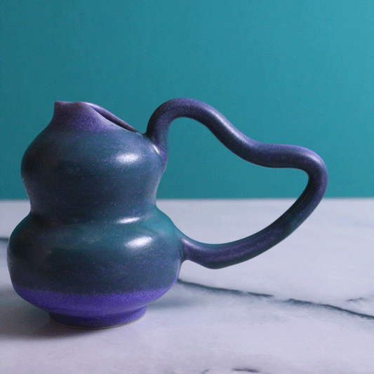 Teal Bubble Shaped Heart Pitcher