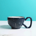 Load image into Gallery viewer, Deep Teal Blue Carved Mug
