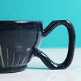 Load image into Gallery viewer, Deep Teal Blue Carved Mug
