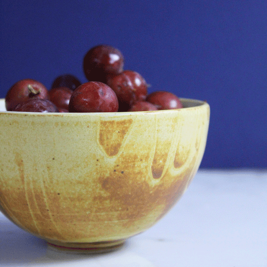 Yellow Rounded Berry Bowl