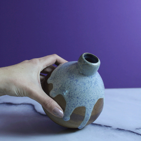 Large Marble Salt Fired Vase