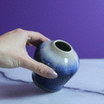 Load image into Gallery viewer, Deep Arctic Blue Salt Fired Vase
