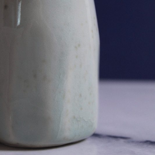 Crackled Sea Foam Carved Porcelain Vase