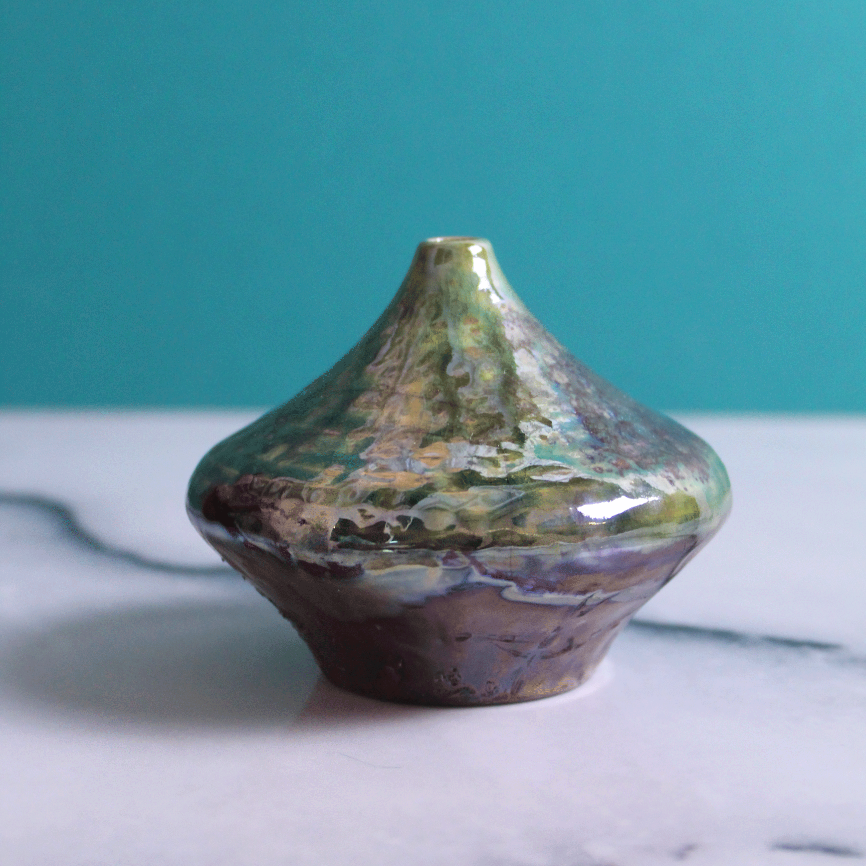 Copper Tapered Raku Vase