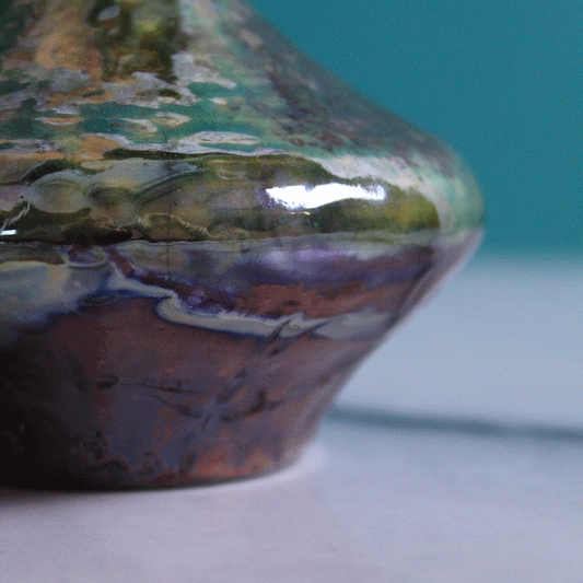 Copper Tapered Raku Vase