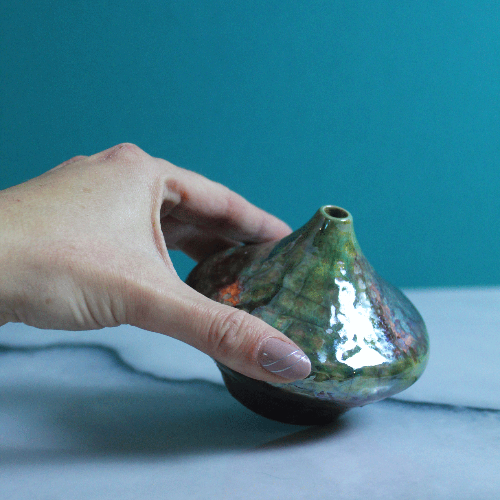 Copper Tapered Raku Vase