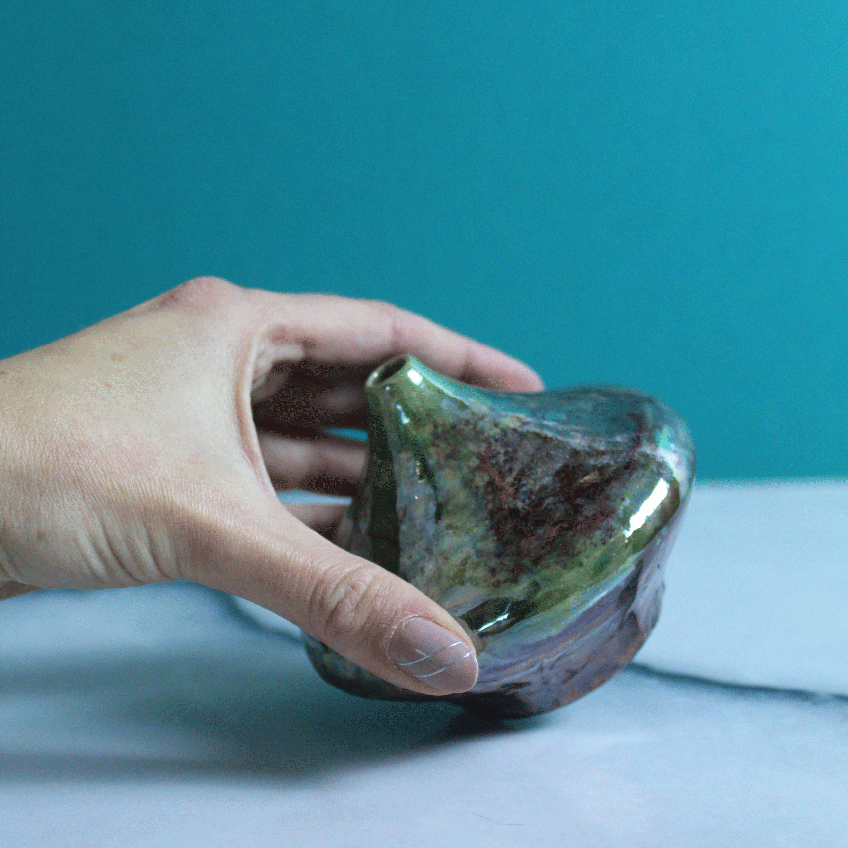 Copper Tapered Raku Vase