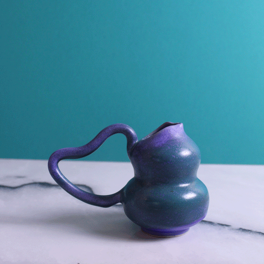 Teal Bubble Shaped Heart Pitcher