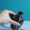 Load image into Gallery viewer, Salt Fired Dripping Black Vase
