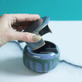 Load image into Gallery viewer, Lidded Dripping Teal Incense Holder
