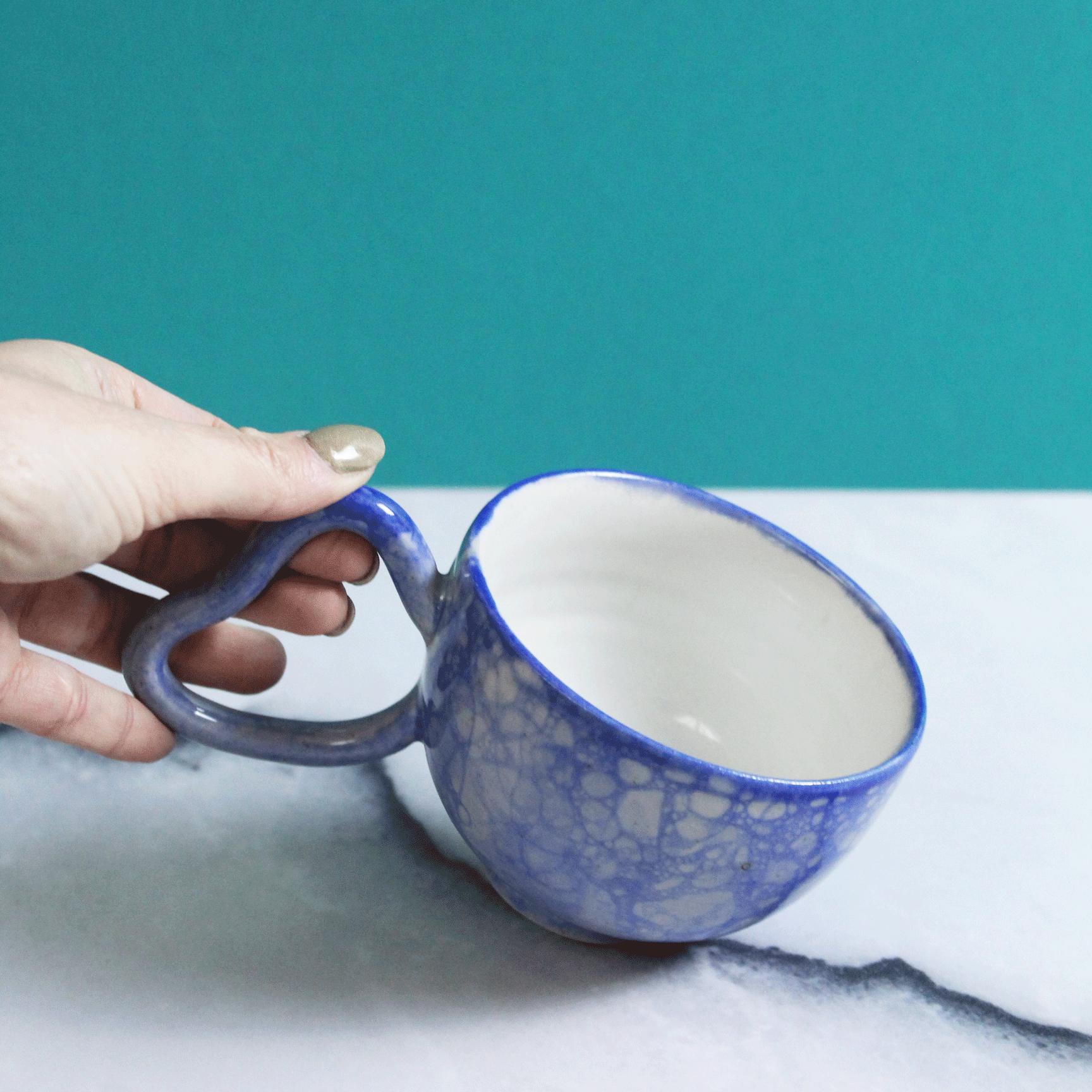 Heart Blue Bubble Mug